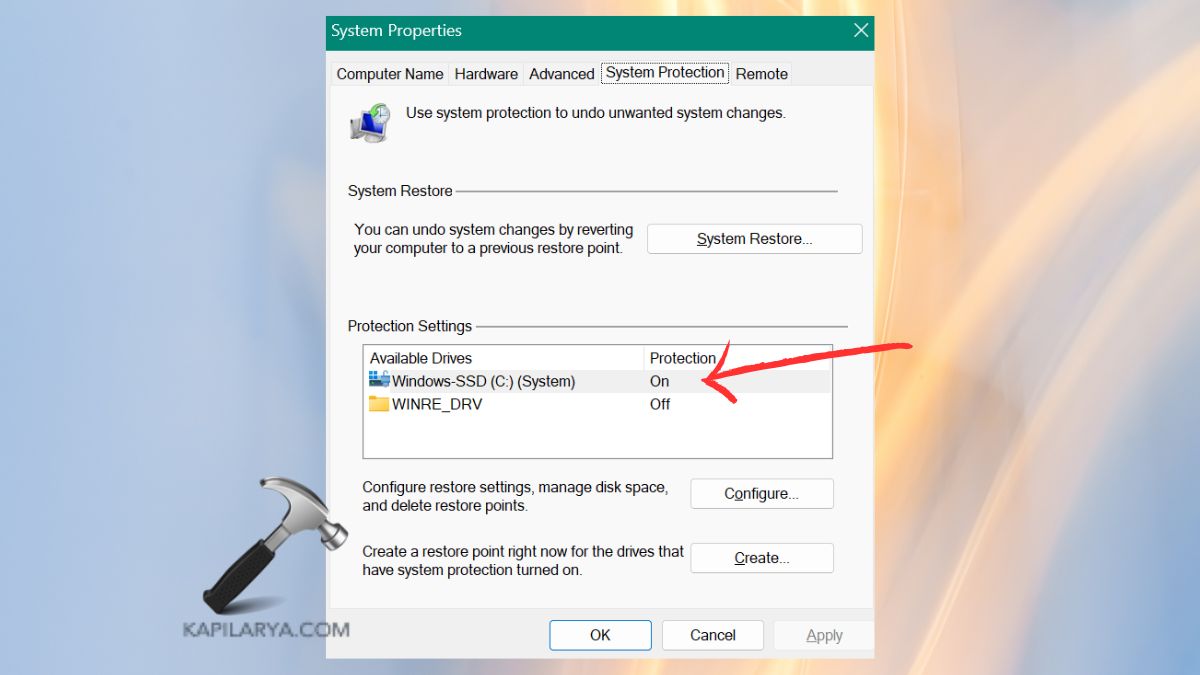 make sure that the system drive is turned on