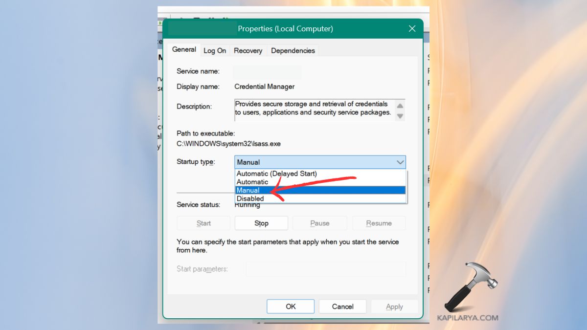 manual start up of CxUIUSvc properties Fix CxUIUSvc high CPU usage in Windows 11