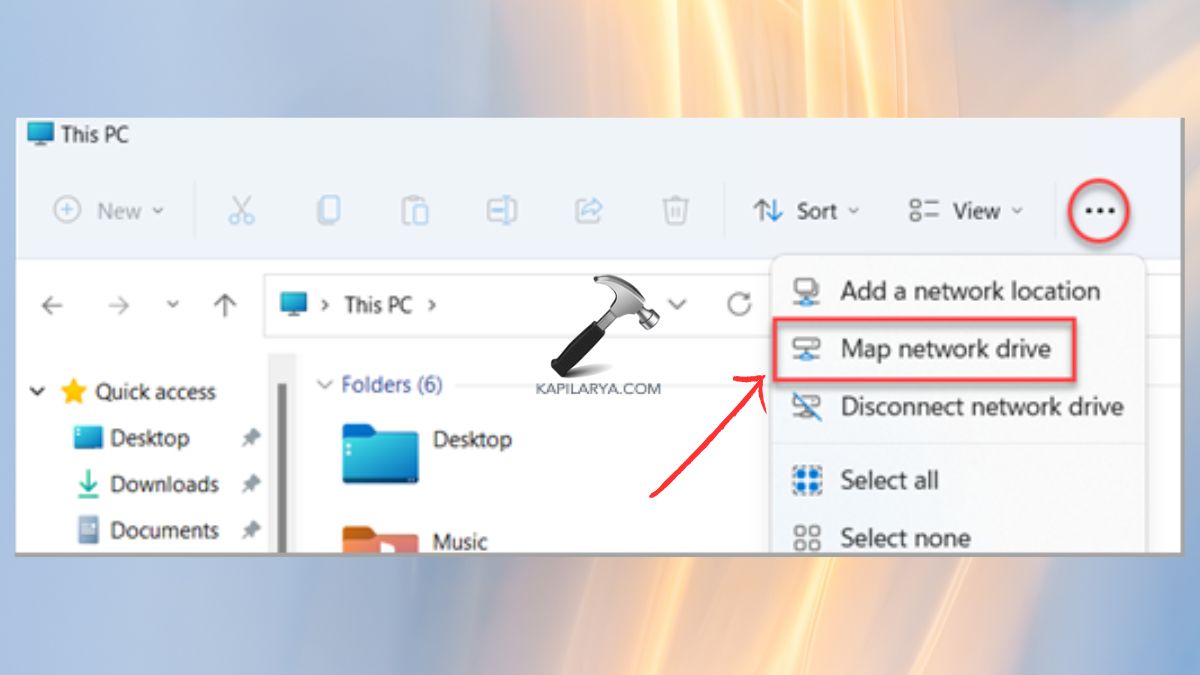 map network drive option