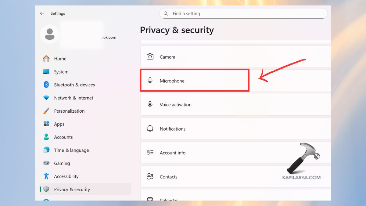 microphone in privacy & security