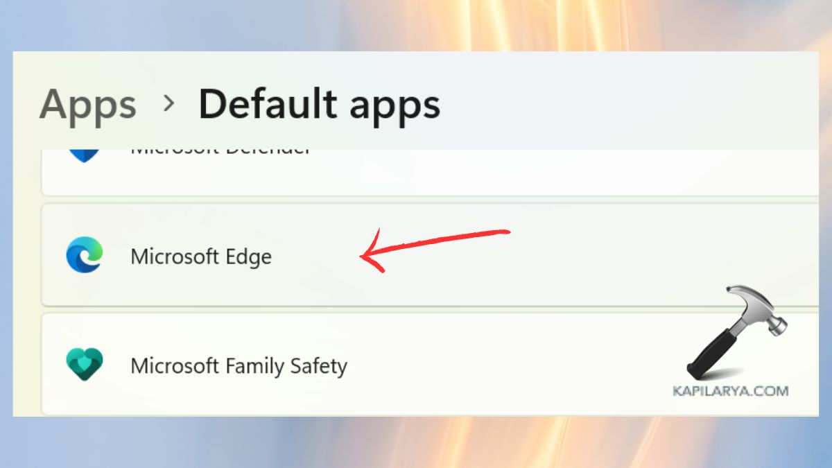 microsoft edge in default apps