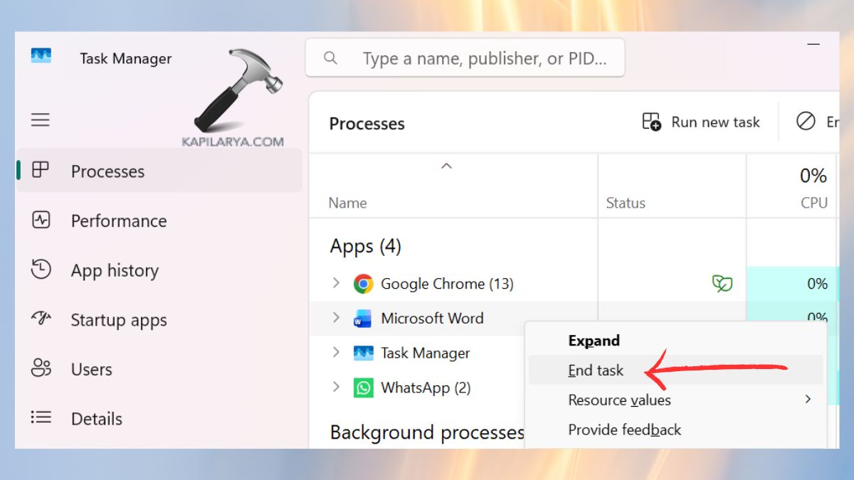 microsoft word end task Fix Microsoft Word insufficient memory problem