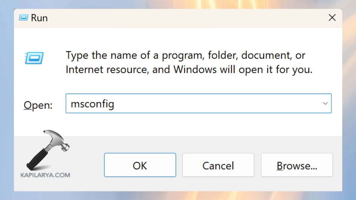 msconfig run command