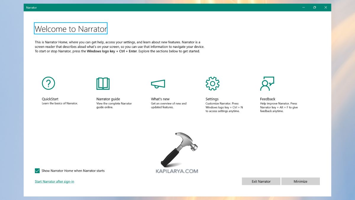 narrator in windows 11
