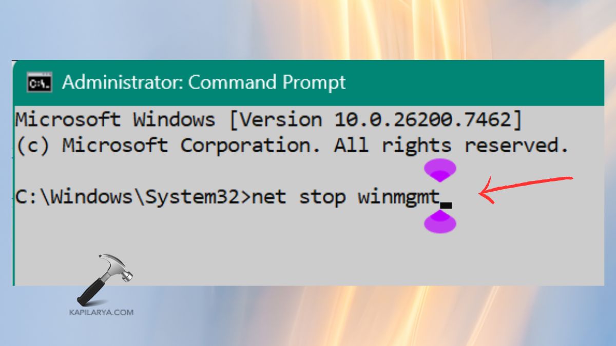 net stop winmgmt Fix System Restore failed with error 0x81000204 on Windows 11