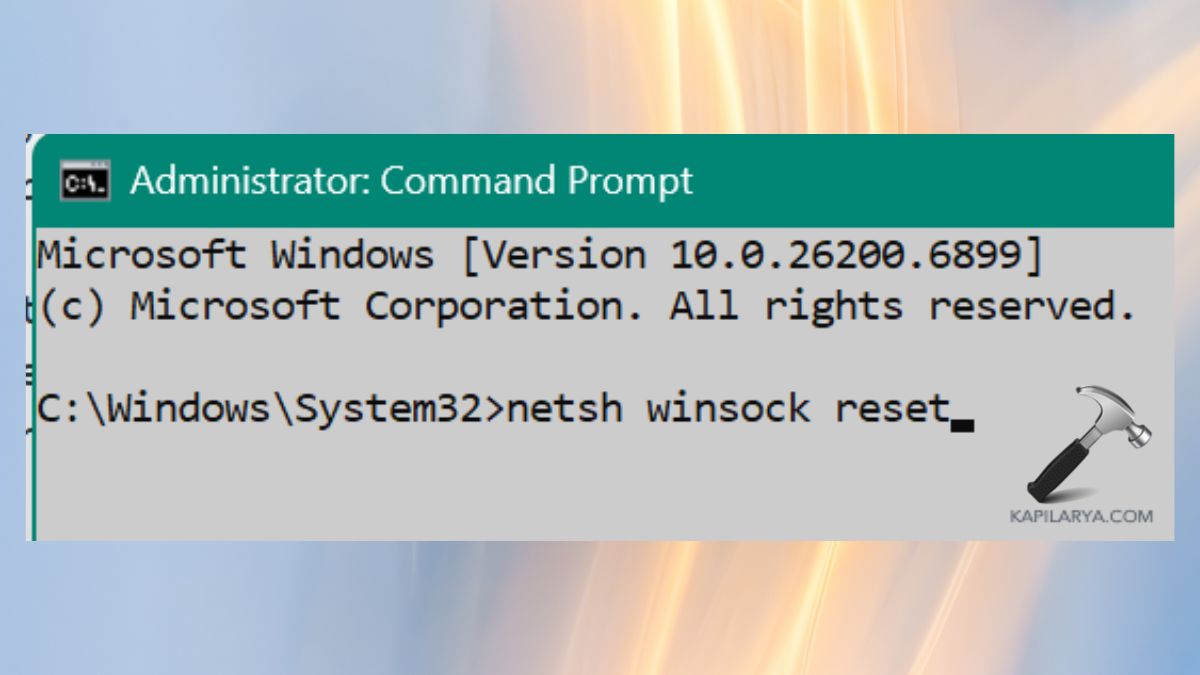 netsh winsock reset cmd