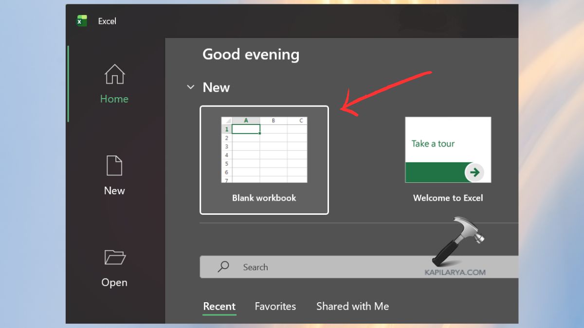new blank workbook excel file