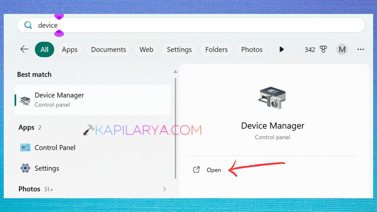 open Device Manager