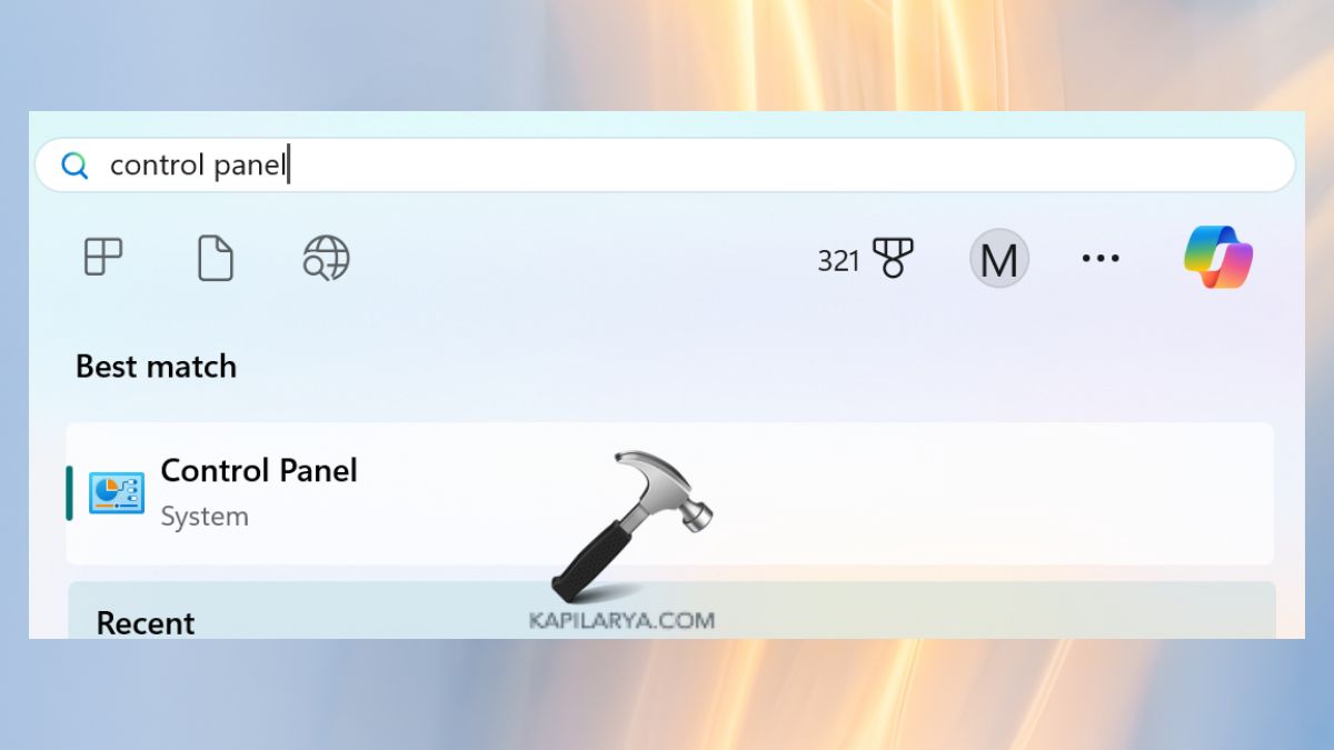 open control panel