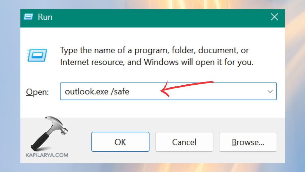 open microsoft outlook in safe mode in windows 11