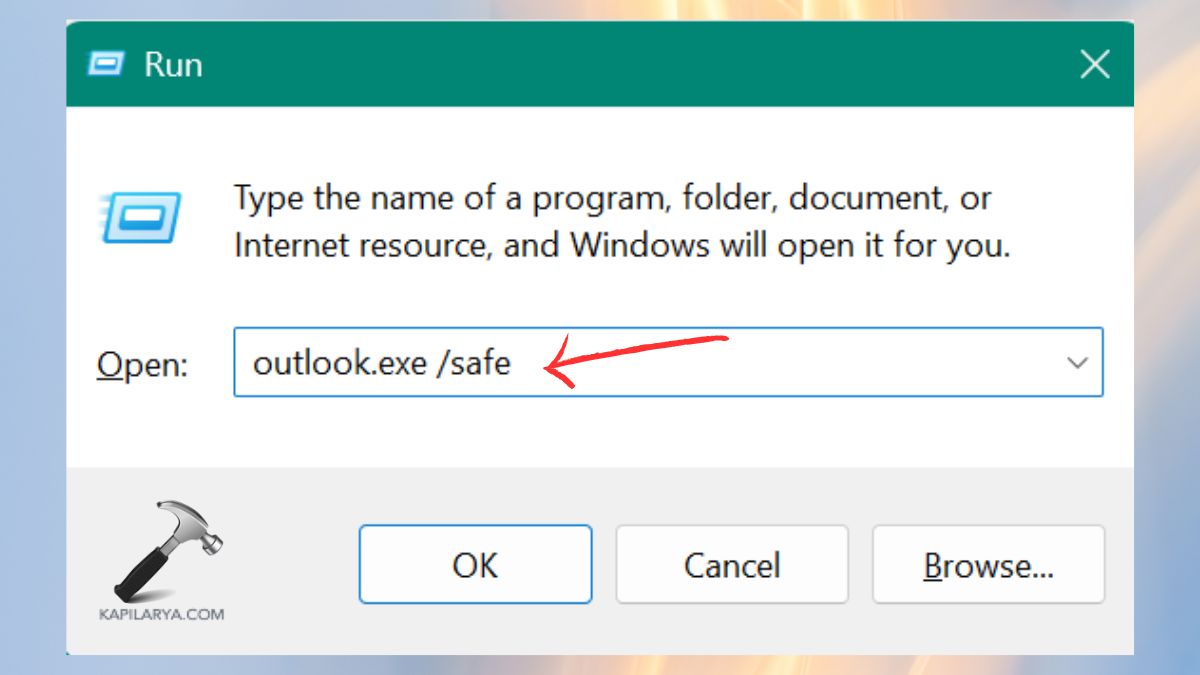 open outlook in safe mode