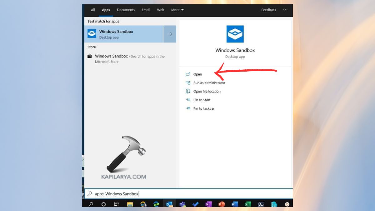 open windows sandbox