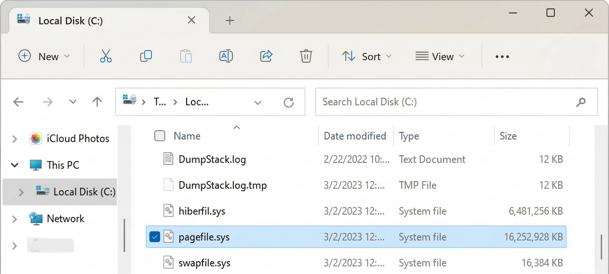 Paging file configuration: Fix Windows Created a Temporary Paging