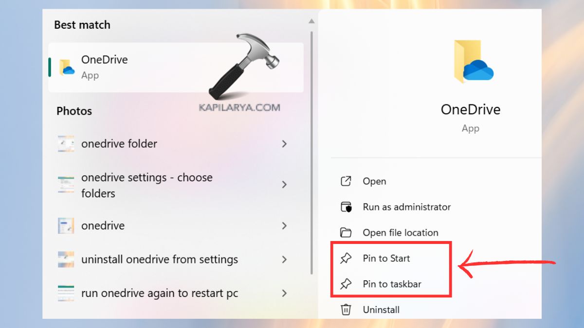 pin to taskbar or pin to start