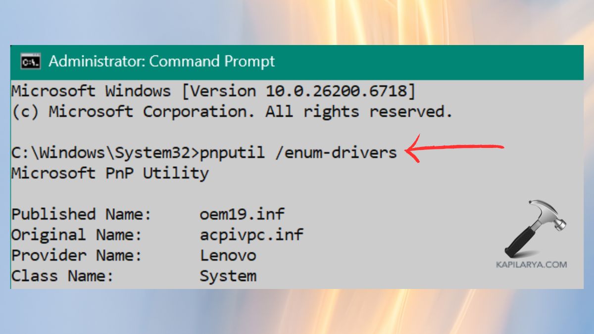 pnputil enum-drivers