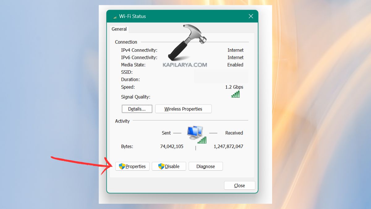 properties in wifi status
