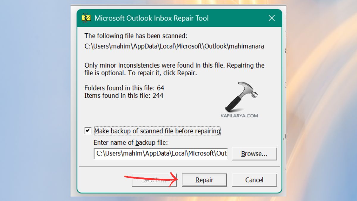 repair outlook