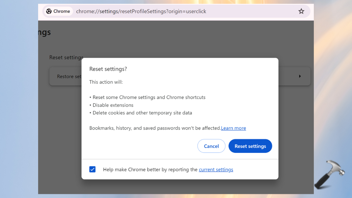 Fix: RESULT_CODE_HUNG Error in Google Chrome