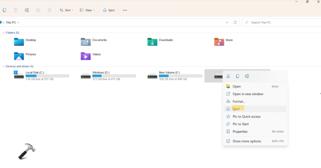 How to safely remove hardware in Windows 11