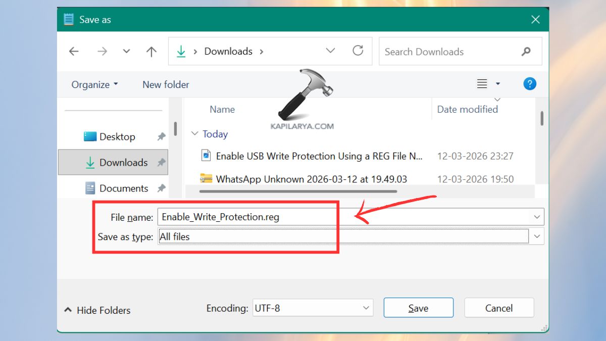 save file enable write protection
