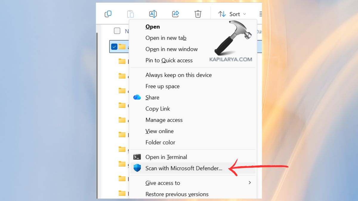 scan file or folder with microsoft defender