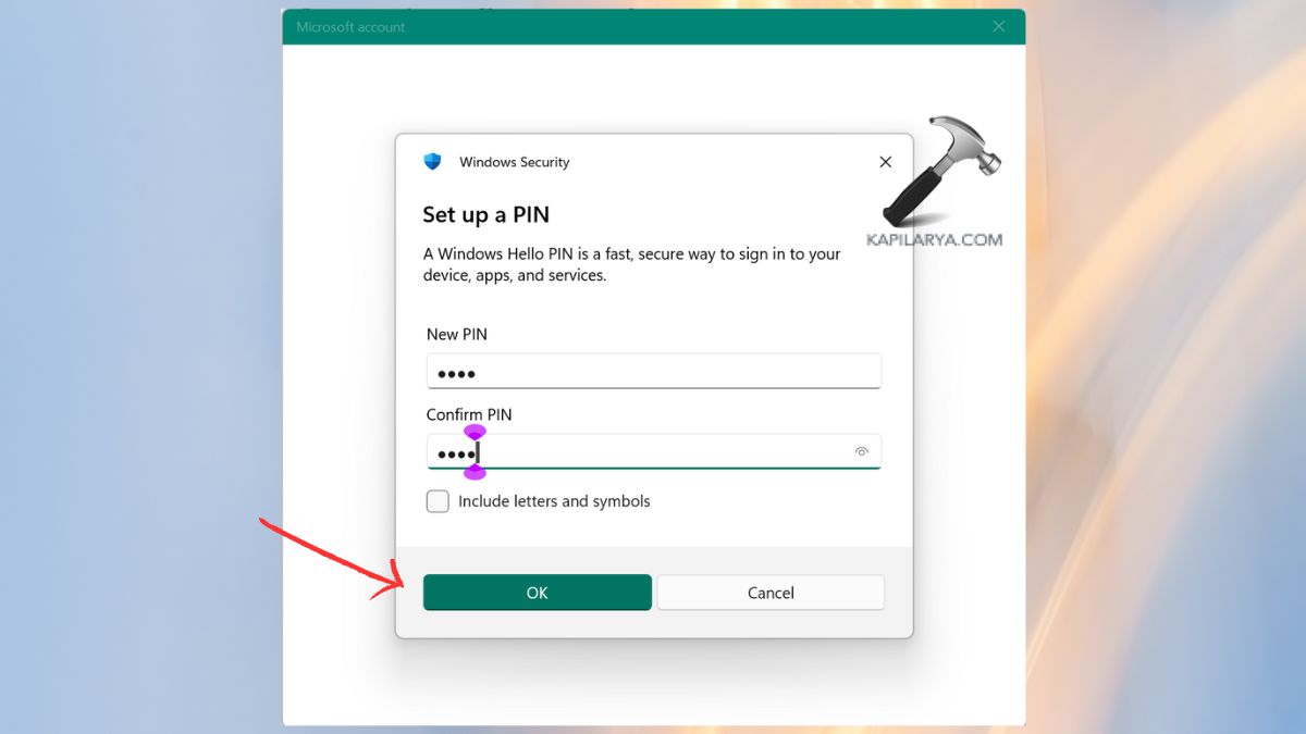 set up a new pin Fix Windows Hello PIN login failed in Windows 11