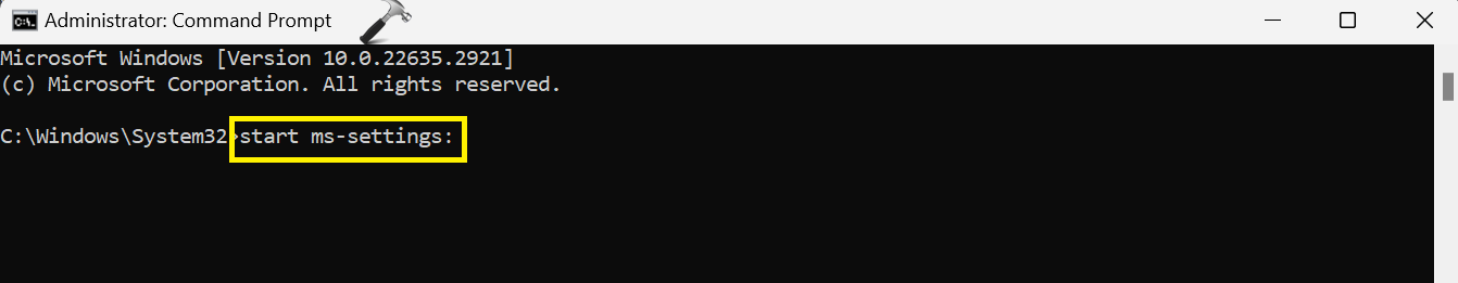 10 ways to open Settings in Windows 11 - Command Prompt