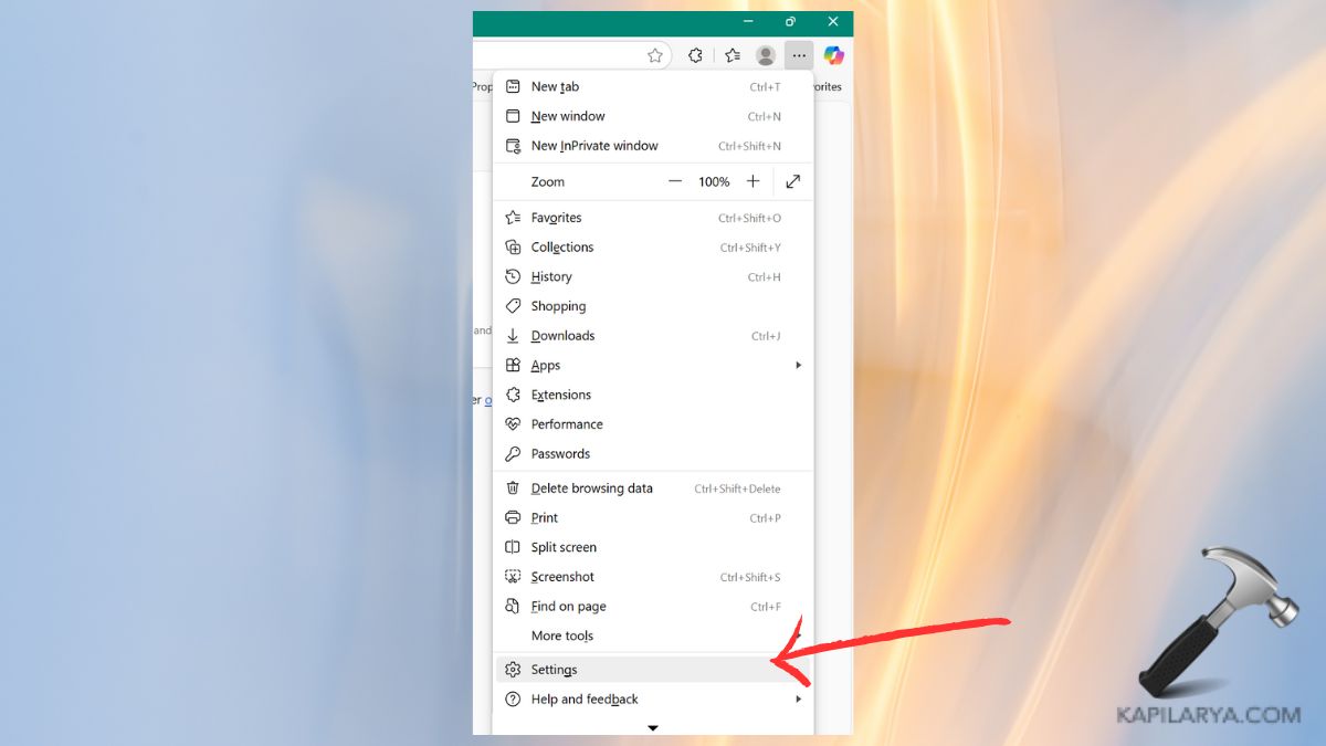 settings on microsoft edge
