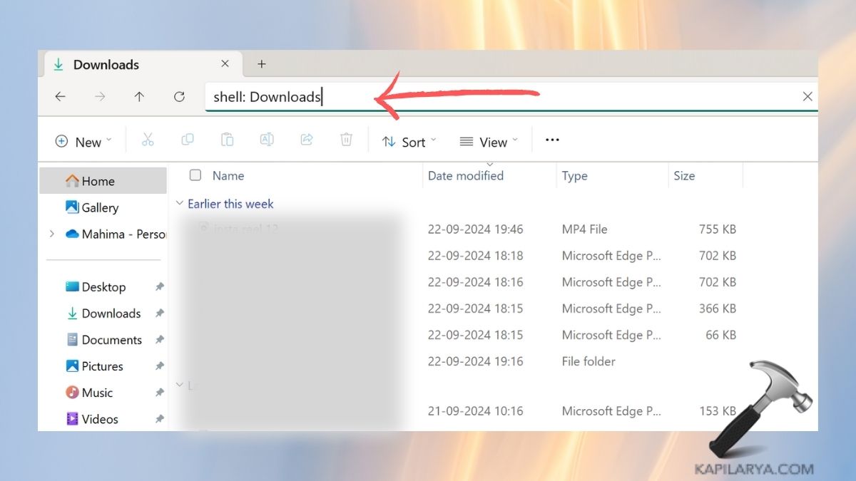 downloads folder missing windows 11
