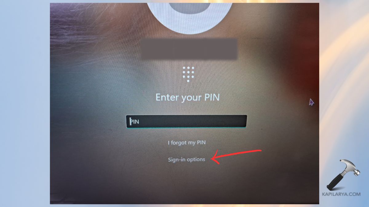 sign in options in windows 11 screen