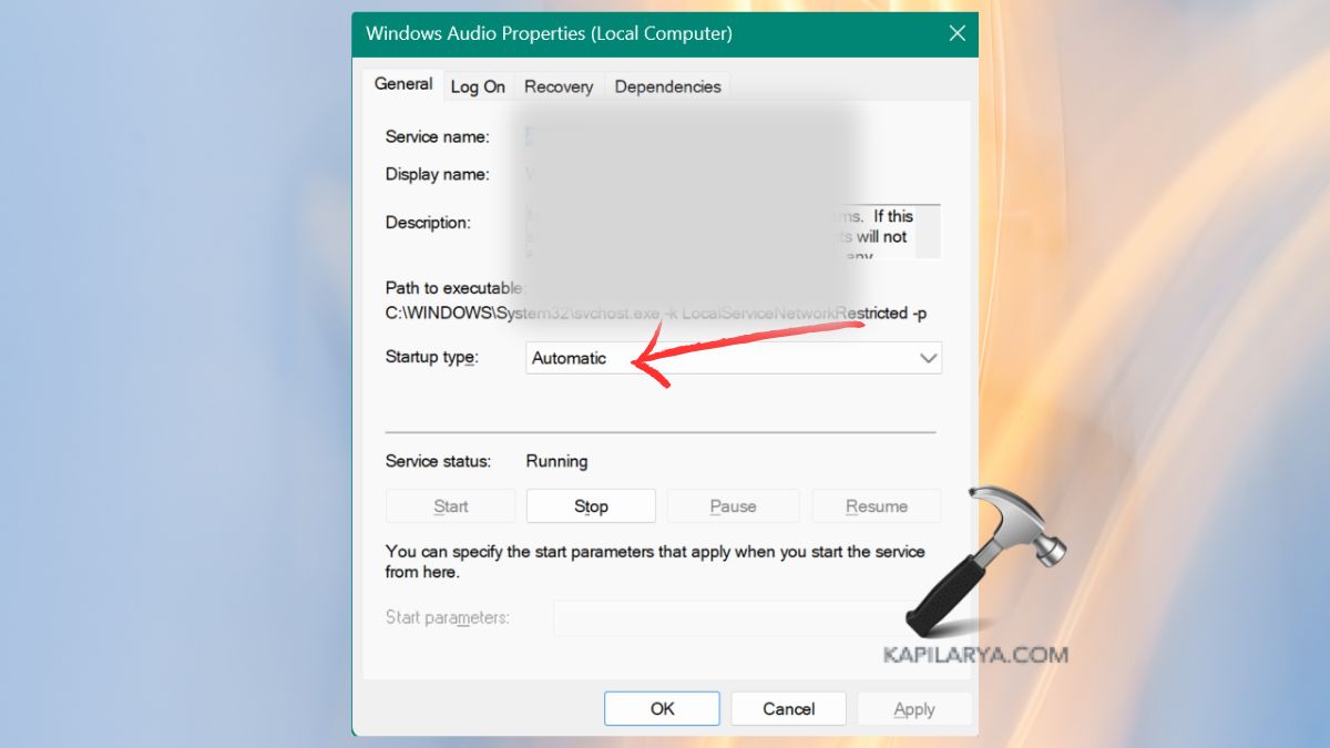 status automatic for CxUtilSvc in services