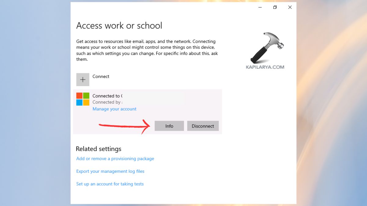 sync work or school account windows 11