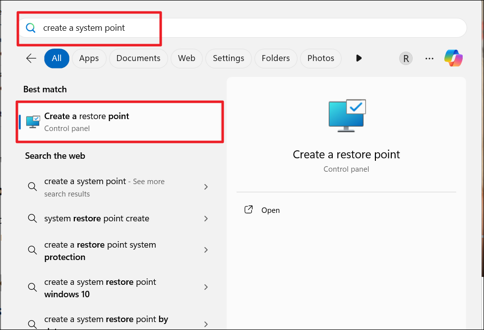 Open System Restore