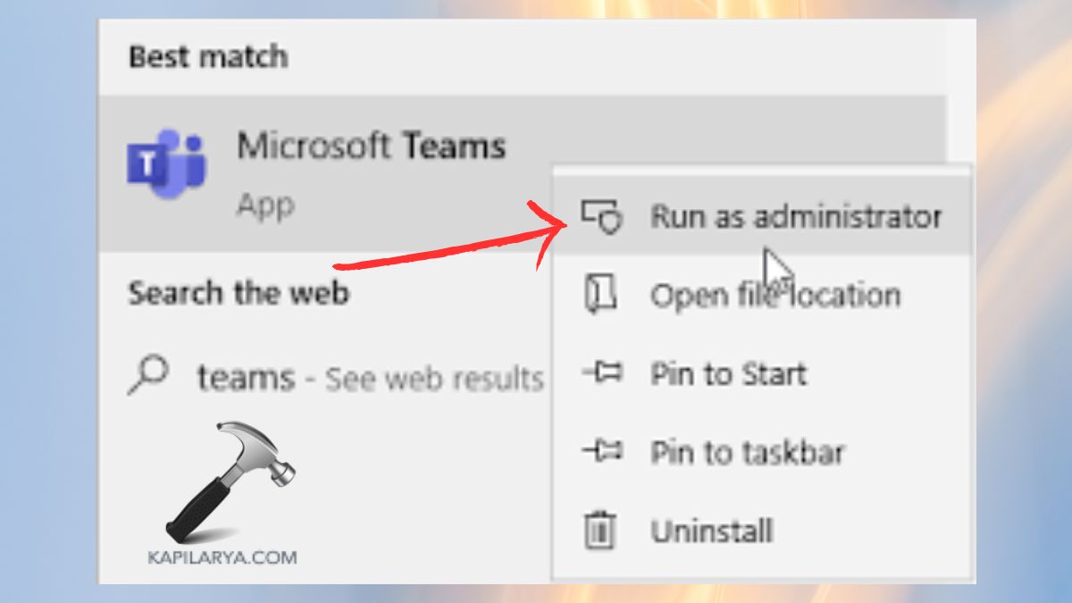 teams run as administrator