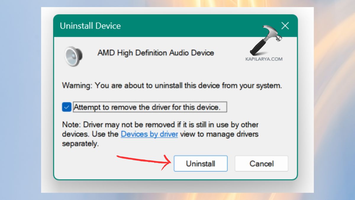 uninstall Audio Drivers Fix CxUIUSvc high CPU usage in Windows 11
