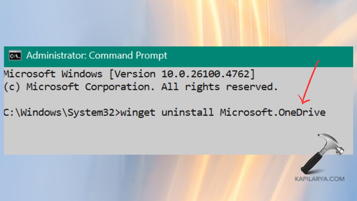 uninstall OneDrive in cmd in safe mode