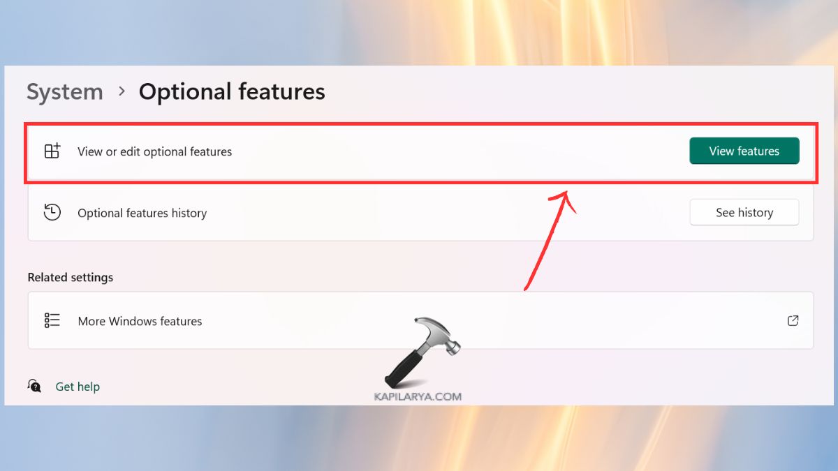 view or edit optional features